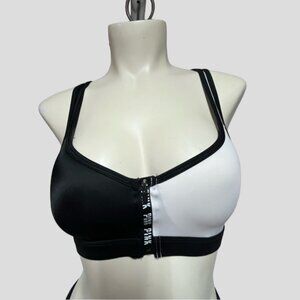 Victoria's Secret PINK Ultimate Black & White Workout Fitness Sports Bra